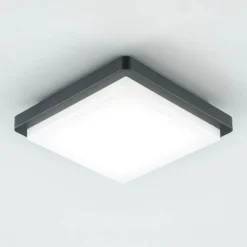 EVN LED-Außendeckenleuchte Tectum, 23x23 cm, anthrazit, 150°