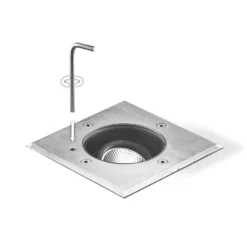 EVN Pentola Einbaulampe edelstahl 13,5x13,5 3.000K
