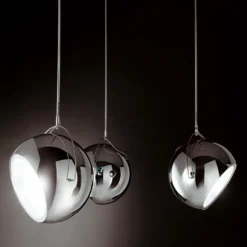 Fabbian Beluga Steel Chrom-Hängeleuchte, Ø 9 cm