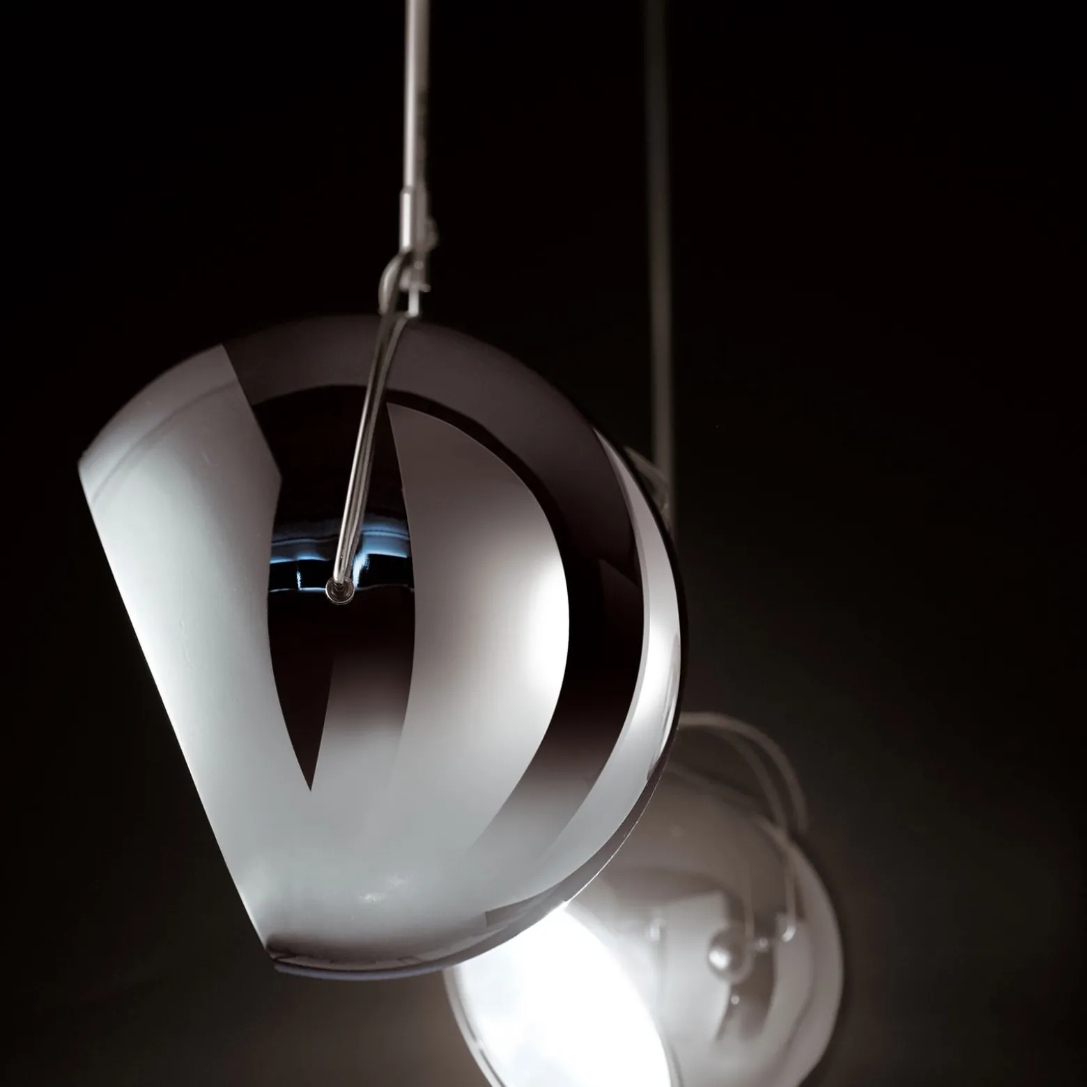 Fabbian Beluga Steel Chrom-Hängeleuchte, Ø 9 cm