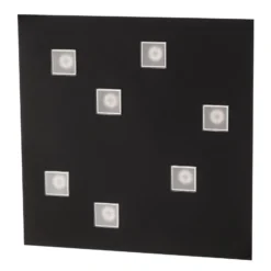 Fabbian Quarter - schwarze LED-Deckenlampe 7flg.