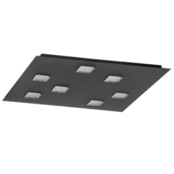 Fabbian Quarter - schwarze LED-Deckenlampe 7flg.