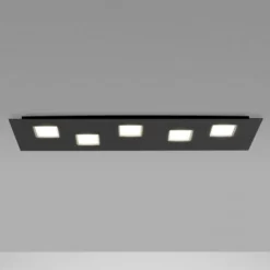 Fabbian Quarter - schwarze LED-Deckenlampe 5flg.