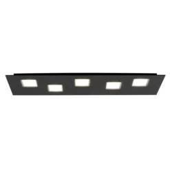Fabbian Quarter - schwarze LED-Deckenlampe 5flg.