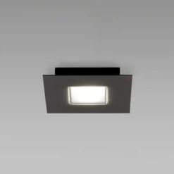 Fabbian Quarter - schwarze LED-Deckenlampe 1flg.