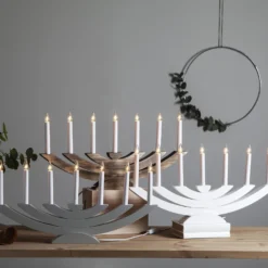 Fensterleuchter Navida, Holz, 7-flammig, braun