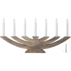 Fensterleuchter Navida, Holz, 7-flammig, braun