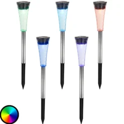 Fünferset Solarleuchte Navin m. RGB-Farbwechsel