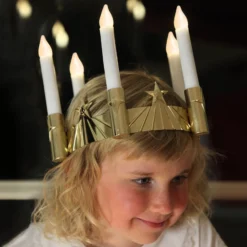 Fünfflammige Lucia-Krone m. LED