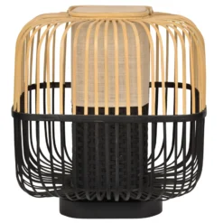 Forestier Bamboo Square M Tischleuchte in Schwarz