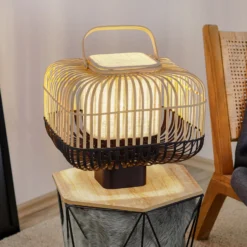 Forestier Bamboo Square S Tischleuchte in Schwarz