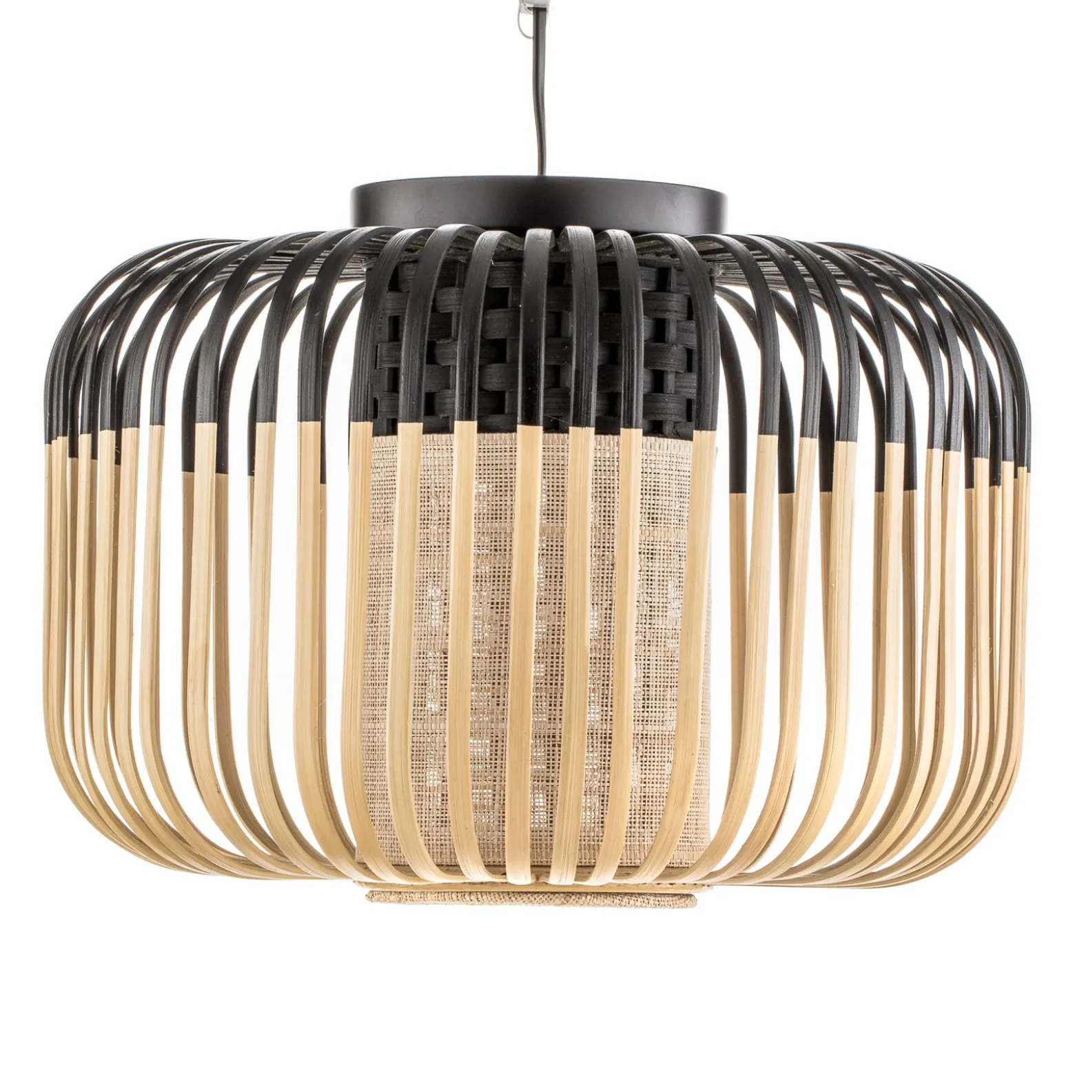 Forestier Deckenleuchte Bamboo S, Ø 35 cm, schwarz