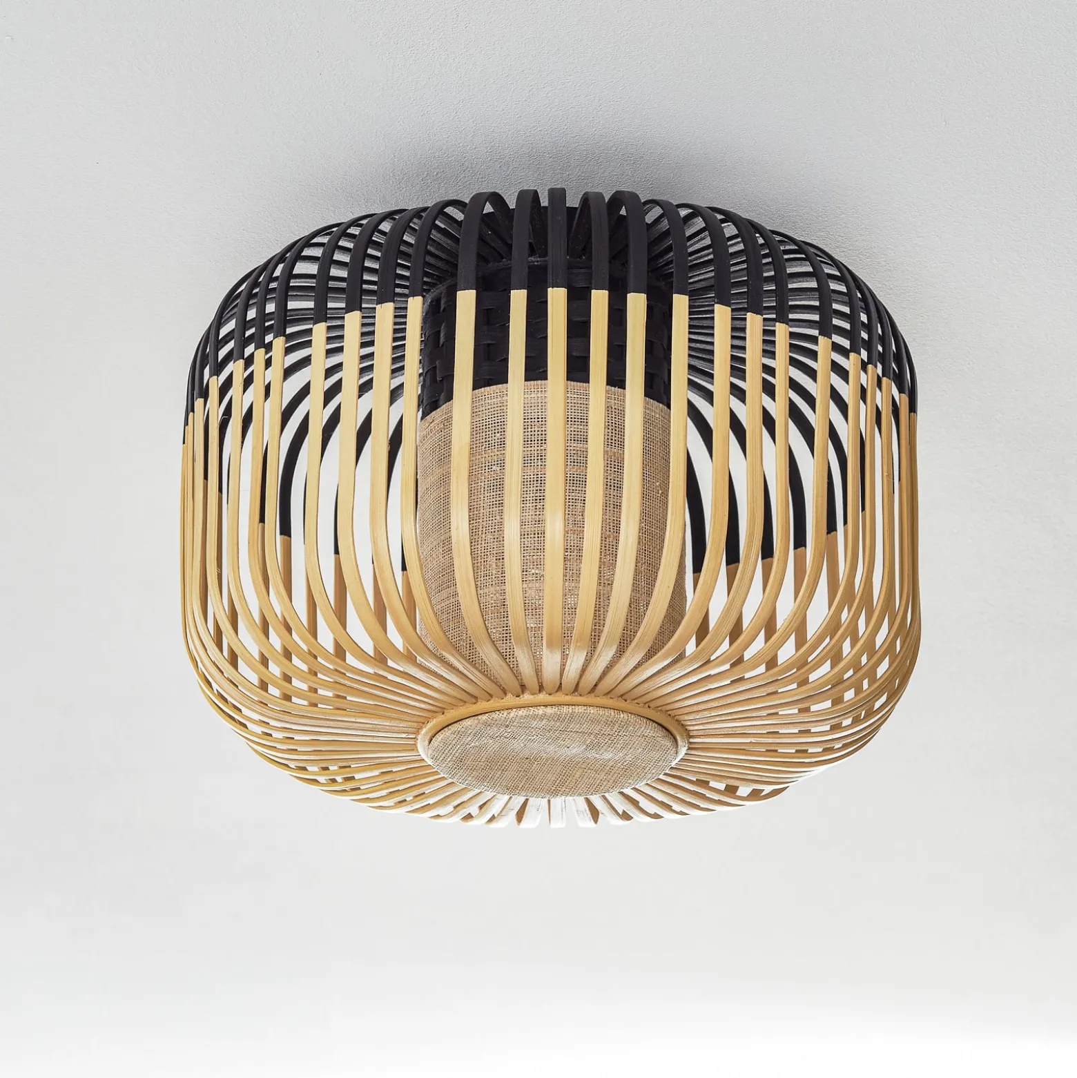 Forestier Deckenleuchte Bamboo S, Ø 35 cm, schwarz