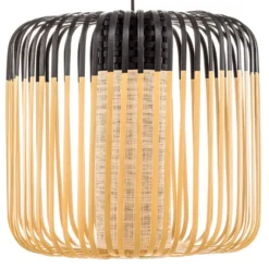 Forestier Pendellampe Bamboo M, Ø 45 cm, schwarz