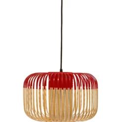 Forestier Pendellampe Bamboo S, Ø 35 cm, rot