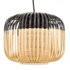 Forestier Pendellampe Bamboo XS, Ø 27 cm, schwarz