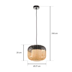 Forestier Pendellampe Bamboo XS, Ø 27 cm, schwarz