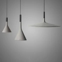 Foscarini Aplomb Mini Hängeleuchte aus Beton, grau