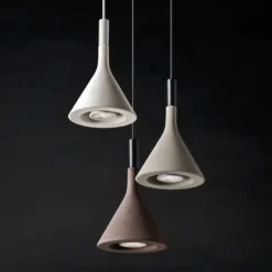 Foscarini Aplomb Mini Hängeleuchte aus Beton, weiß