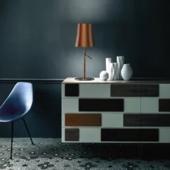 Foscarini Birdie LED piccola Tischlampe kupfer