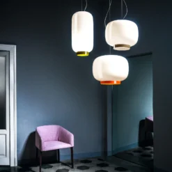 Foscarini Chouchin Reverse 3 LED-Pendel weiß/grau