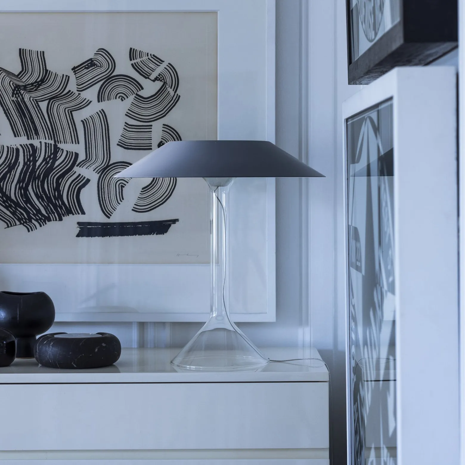 Foscarini LED-Tischleuchte Chapeaux M, grau
