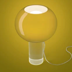 Foscarini Tischleuchte Buds 3, gelbgrün, Glas, E27