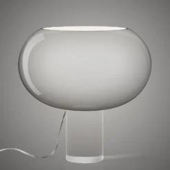 Foscarini Tischleuchte Buds 2, grau, Glas, Kunststoff, E27