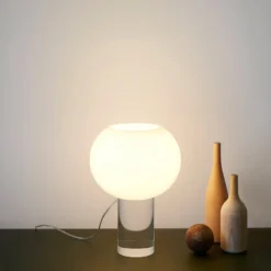 Foscarini Tischleuchte Buds 3, weiß, Glas, Kunststoff, E27