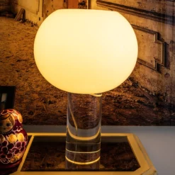Foscarini Tischleuchte Buds 3, weiß, Glas, Kunststoff, E27