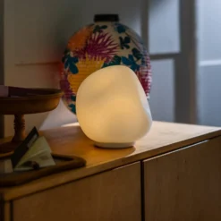 Foscarini Tischleuchte Hoba Midi, Ø 19 cm, dimmbar, Glas