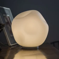 Foscarini Tischleuchte Hoba Midi, Ø 19 cm, ein/aus, Glas