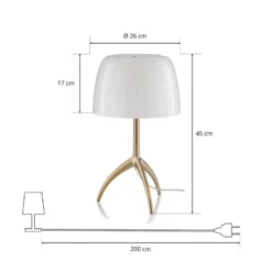 Foscarini Tischleuchte Lumiere 30, 45 cm, Blasenglas, dim.