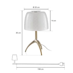 Foscarini Tischleuchte Lumiere 30, 35 cm, Blasenglas, dim.