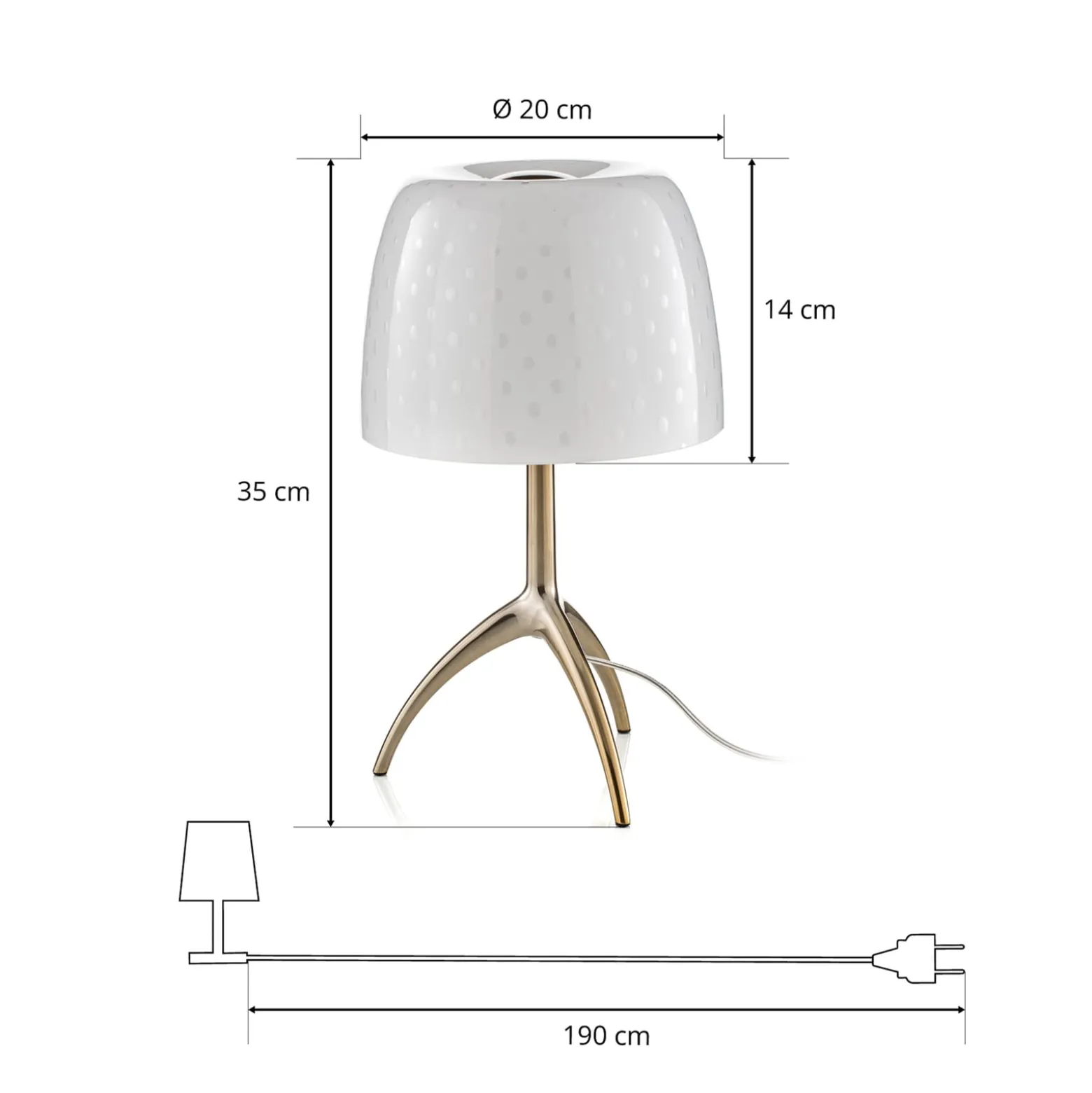 Foscarini Tischleuchte Lumiere 30, 35 cm, Blasenglas, dim.