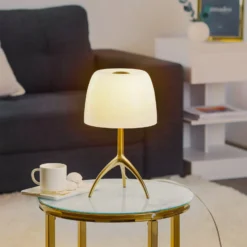 Foscarini Tischleuchte Lumiere 30, 35 cm, Blasenglas, dim.