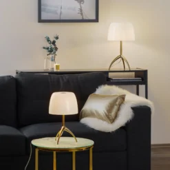 Foscarini Tischleuchte Lumiere 30, 35 cm, Blasenglas, dim.