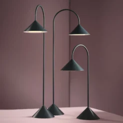 FRANDSEN LED-Akku-Stehlampe Grasp, petrol, 72 cm, Metall