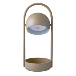 FRANDSEN LED-Akku-Tischlampe Ball Portable, sandgrau, Stahl