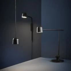 FRANDSEN LED-Hängelampe Satellite, schwarz, Metall, Ø 7 cm