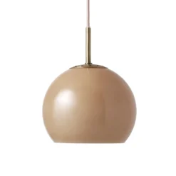FRANDSEN Pendellampe Ball, cappuccino, Ø 18 cm, Glas