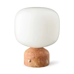 GEJST LED-Akku-Tischlampe Meemo, Marmor amber, Glas, USB