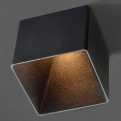 GF design Blocky Einbaulampe IP54 schwarz 3.000 K