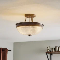 Glas-Deckenleuchte Mantle mit Bronze-Finish