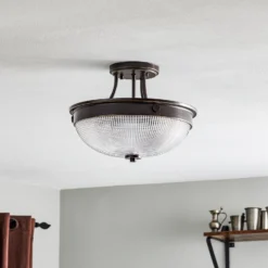 Glas-Deckenleuchte Mantle mit Bronze-Finish