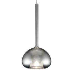 Glas-Hängeleuchte Beba, 1-flammig in Chrom
