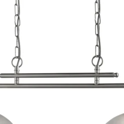 Glas-Hängeleuchte Bistro, 2-flammig, silber
