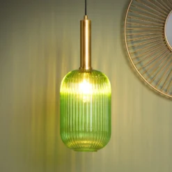 Glas-Hängeleuchte Maloto, Ø 20 cm, grün