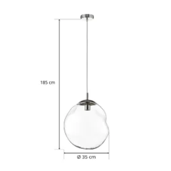 Glas-Hängeleuchte Sol, Ø 35cm, schwarz/klar