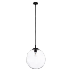 Glas-Hängeleuchte Sol, Ø 35cm, schwarz/klar